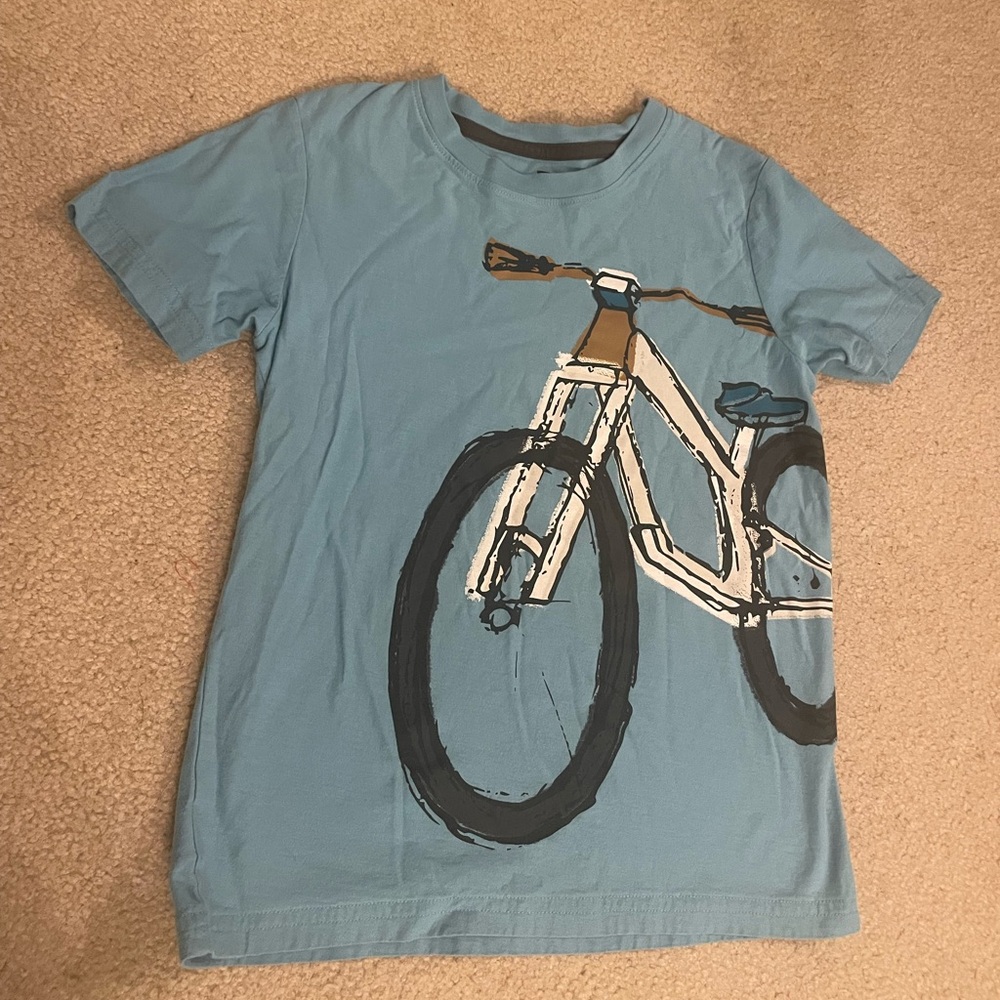Tea Collection Blue T-Shirt with Bicycle Design